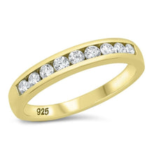 Load image into Gallery viewer, Sterling Silver Yellow Gold Plated Clear CZ Ring - silverdepot