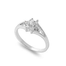 Load image into Gallery viewer, Sterling Silver Flower Shaped Clear CZ RingAnd Face Height 8mm