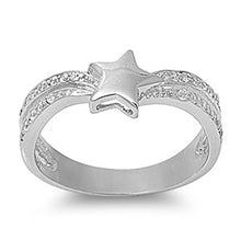 Load image into Gallery viewer, Sterling Silver Star Shaped Clear CZ RingAnd Face Height 8mm