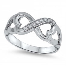Load image into Gallery viewer, Sterling Silver Infinity Ring with Twisted Split BandAnd Face Height of 8MM