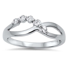 Load image into Gallery viewer, Sterling Silver Fancy Infinity Design with Clear Czs Journey RingAnd Face Height of 6MM