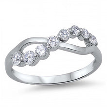 Load image into Gallery viewer, Sterling Silver Fancy Infinity Design with 8 Clear Czs Journey RingAnd Face Height of 6MM