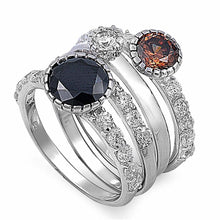 Load image into Gallery viewer, Sterling Silver Four Layers Round Shaped Multicolor And Clear CZ Ring