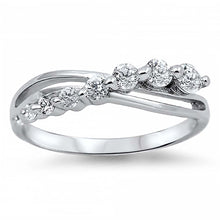 Load image into Gallery viewer, Sterling Silver Fancy Infinity Design with 8 Clear Czs Journey RingAnd Face Height of 6MM