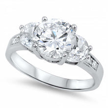 Load image into Gallery viewer, Sterling Silver Elegant Solitaire Round Prong Clear Czs Ring with Face Height of 8MM