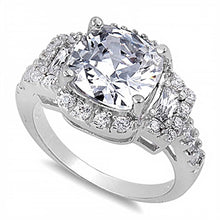 Load image into Gallery viewer, Sterling Silver Triple Square Shaped Clear CZ RingAnd Face Height 13mm