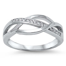 Load image into Gallery viewer, Sterling Silver Infinities Shaped Clear CZ RingAnd Face Height 7mm