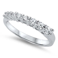 Load image into Gallery viewer, Sterling Silver Journey Clear CZ RingAnd Face Height 3mm