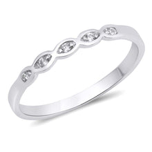 Load image into Gallery viewer, Sterling Silver Infinity Band Ring with Clear Czs InlaidAnd Face Height of 3MM