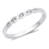 Sterling Silver Infinity Band Ring with Clear Czs InlaidAnd Face Height of 3MM