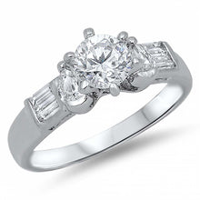 Load image into Gallery viewer, Sterling Silver Circle Shaped Clear CZ RingAnd Face Height 8mm