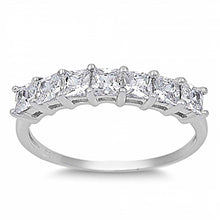 Load image into Gallery viewer, Sterling Silver Squares Shaped Clear CZ RingAnd Face Height 4mm