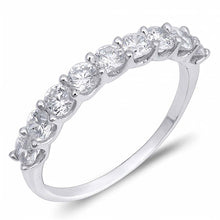 Load image into Gallery viewer, Sterling Silver Stylish Solitaire Prongs Set with 9 Round Clear Czs RingAnd Face Heigth of 3MM