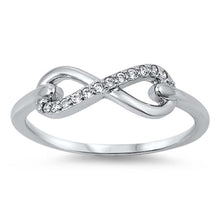 Load image into Gallery viewer, Sterling Silver Modish Infinity Design with Clear Cz RingAnd Face Height of 6MM
