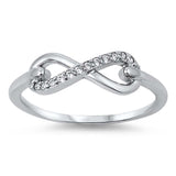 Sterling Silver Modish Infinity Design with Clear Cz RingAnd Face Height of 6MM