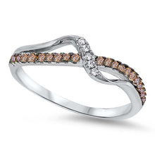 Load image into Gallery viewer, Sterling Silver Infinity Design with Balck and Clear Cz RingAnd Face Height of 5MM