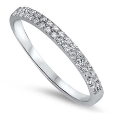 Load image into Gallery viewer, Sterling Silver Eternity Band with Clear CzAnd Face Height of 4MM