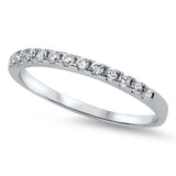 Sterling Silver Modish Eternity Band with Clear CzAnd Face Height of 2MM