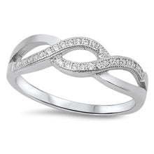 Load image into Gallery viewer, Sterling Silver Modish Inifinity Design with Clear Cz RingAnd Face Height of 6MM