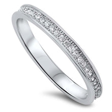 Load image into Gallery viewer, Sterling Silver Eternity Band with Clear Cz RingAnd Face Height of 2MM