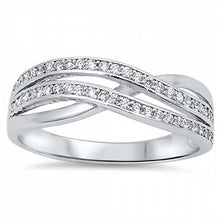 Load image into Gallery viewer, Sterling Silver Modish Inifinity Design with Clear Cz Band RingAnd Face Height of 5MM