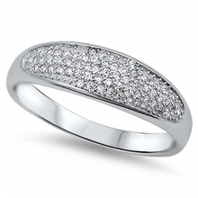 Load image into Gallery viewer, Sterling Silver Micro Pave Clear Cz Band Ring with Face Height of 6MM