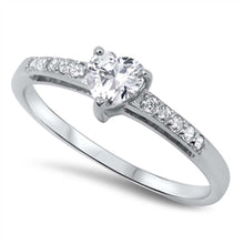 Load image into Gallery viewer, Sterling Silver Classy Solitaire Heart Cut Clear Cz Ring with Face Height of 6MM