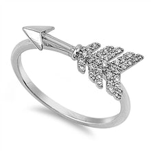 Load image into Gallery viewer, Sterling Silver Fancy Arrow with Clear CZs DesignAnd Face Height of 9MM