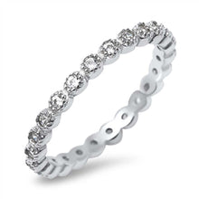 Load image into Gallery viewer, Sterling Silver Modish Eternity Band Set with Clear Czs RingAnd Band Width of 3MM