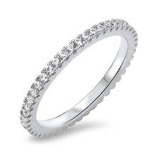 Load image into Gallery viewer, Sterling Silver Classy Eternity Band Ring Set with Clear CzsAnd Band Width of 3MM