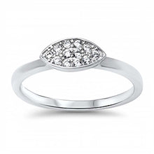 Load image into Gallery viewer, Sterling Silver Micro Paved Clear Czs Marquise Shaped Design Ring with Face Height of 6MM