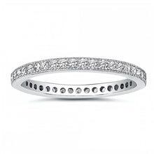 Load image into Gallery viewer, Sterling Silver Spinner Round Shaped Clear CZ RingAnd Band Width 3mm