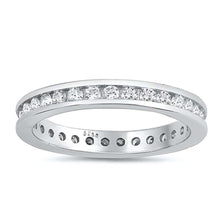 Load image into Gallery viewer, Sterling Silver Modish Eternity Band Ring Set with Clear CzsAnd Band Width of 3MM