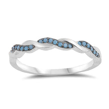 Load image into Gallery viewer, Sterling Silver With Nano Imitation Turquoise Cubic Zirconia Stone RingAnd Face Height 3mm