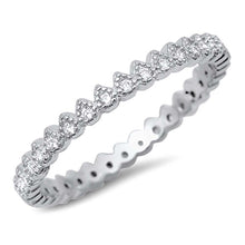 Load image into Gallery viewer, Sterling Silver Fancy Pearshaped Eternity Band Ring Set with Clear CzsAnd Band Width of 2MM