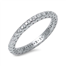 Load image into Gallery viewer, Sterling Silver Modish Eternity Band Ring Embedded with Clear Cz StonesAnd Band Width of 2MM