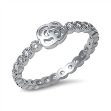 Load image into Gallery viewer, Sterling Silver Trendy Flower Design Eternity Band Ring with Face Height of 5MM