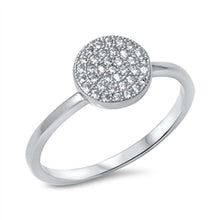 Load image into Gallery viewer, Sterling Silver Fancy Paved Circle Design Ring with Face Height of 9MM