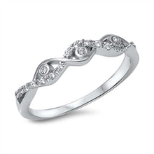 Load image into Gallery viewer, Sterling Silver Infinity Design Embedded with Clear Cz Stones RingAnd Face Height of 4MM