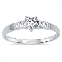 Load image into Gallery viewer, Sterling Silver Heart Cubic Zirconia Ring