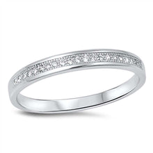 Load image into Gallery viewer, Sterling Silver Classy Eternity Band Ring Set with Small Round Clear Czs on Channel SettingAnd Band Width of 3MM