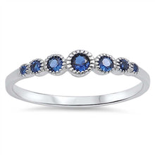 Load image into Gallery viewer, Sterling Silver Blue Sapphire Ring with Ring Face Height of 4MM