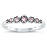 Sterling Silver Pink CZ Ring