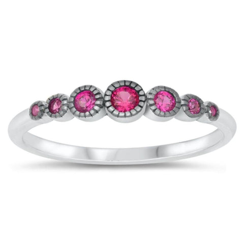 Sterling Silver Ruby CZ Ring