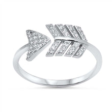 Load image into Gallery viewer, Sterling Silver Trendy Micro Pave Arrow Ring with Face Height of 8MM