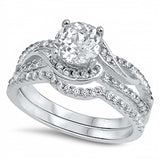 Sterling Silver CZ Engagement Ring