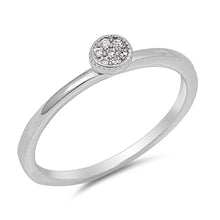 Load image into Gallery viewer, Sterling Silver Circle Shaped Clear CZ RingAnd Face Height 4mm