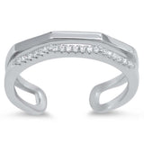 Sterling Silver Loop Shaped Clear CZ RingAnd Face Height 6mm