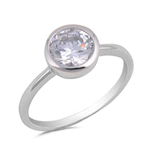 Load image into Gallery viewer, Sterling Silver Round Shaped Clear CZ RingAnd Face Height 10mm