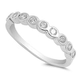 Clear Stoned CZ Sterling Silver Ring with Face Height 3mm
